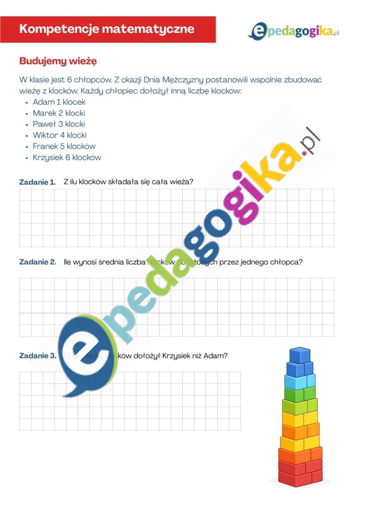   Matematyczne wyzwania na Dzień Mężczyzny. Karty pracy