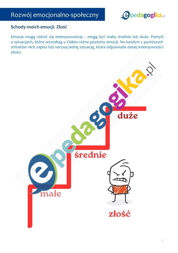  Emocje małe, średnie i duże – zestaw kart pracy dotyczących natężenia emocjonalnego 