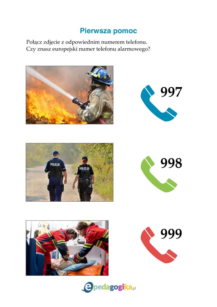 Numery alarmowe. Pierwsza pomoc