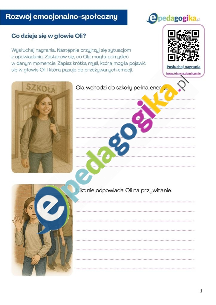   Zabawa w milczenie. Jak reagować na przemoc rówieśniczą? Przemoc Karty pracy z nagraniem audio