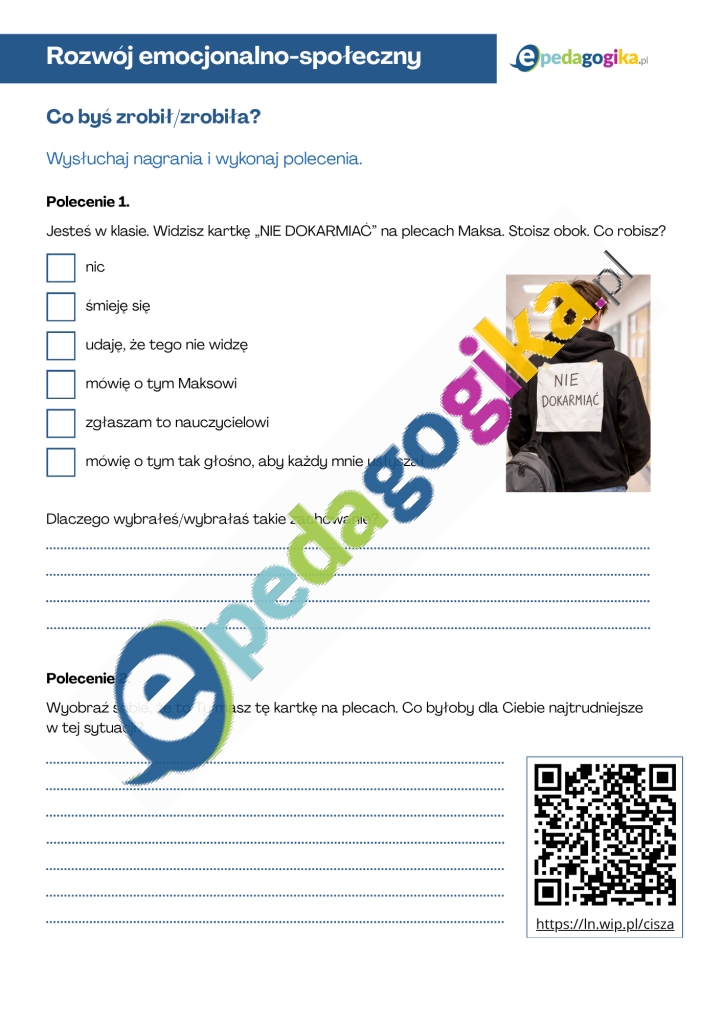 Moment wyboru. Cisza między ławkami – świadkowie przemocy i ich wybory. Karty pracy z nagraniem audio