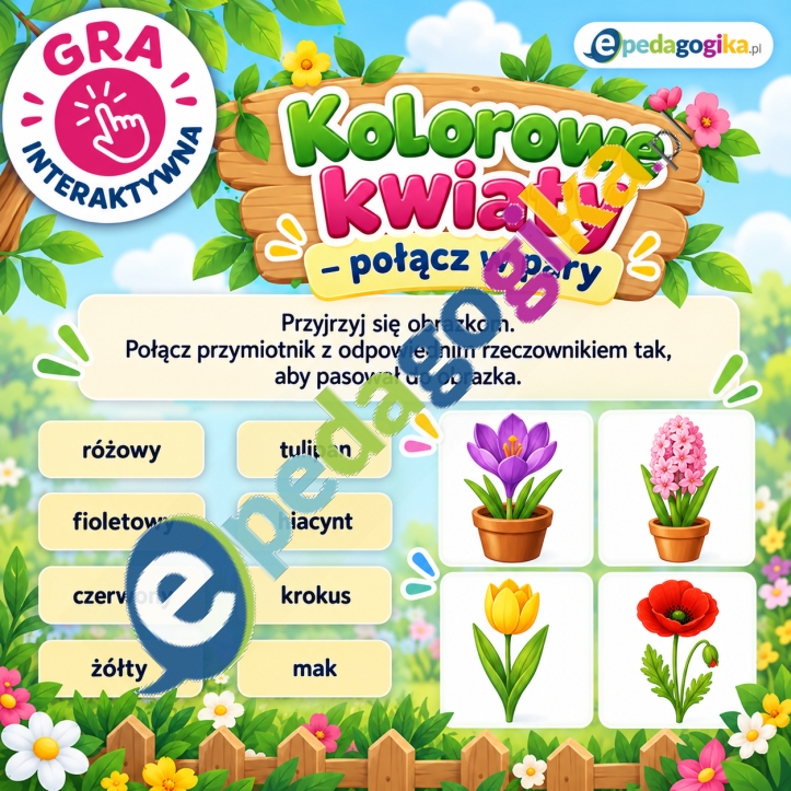 Kolorowe kwiaty – gra interaktywna