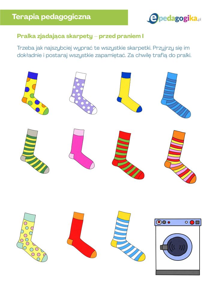 Rozwijanie percepcji wzrokowej w zabawie ze skarpetkami