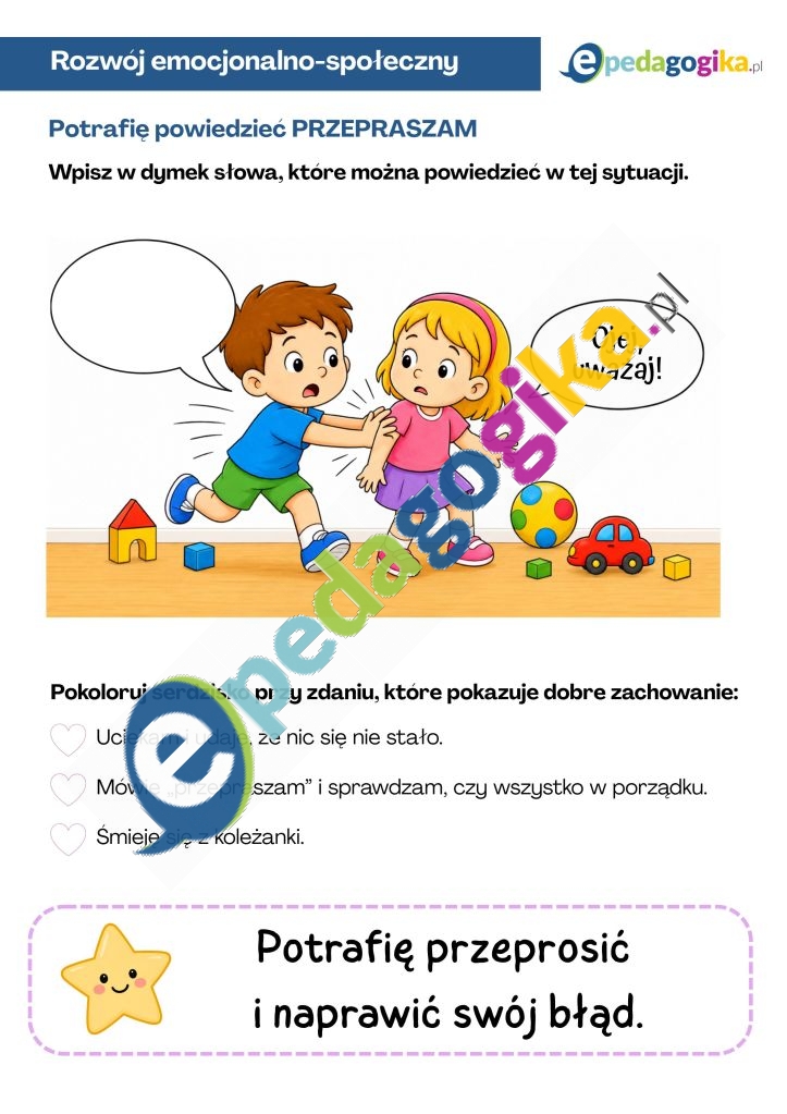Potrafię powiedzieć PRZEPRASZAM