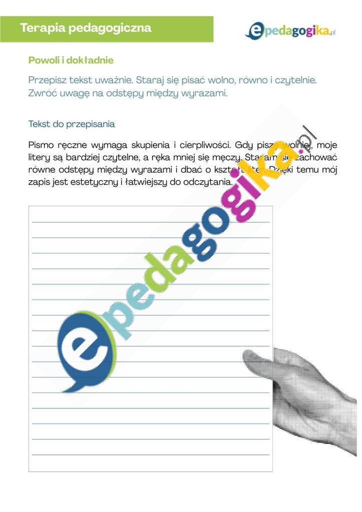 Powoli i dokładnie. Dzień Pisma Ręcznego. Ćwiczenia wspierające komfort i czytelność pisma ręcznego