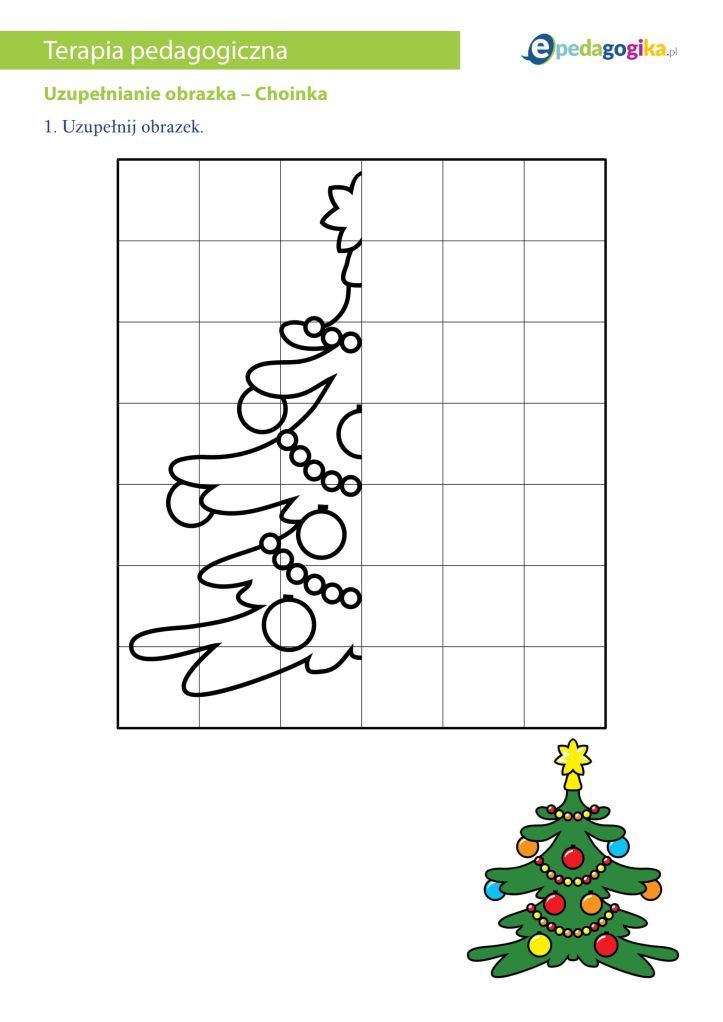 Uzupełnianie obrazka - Choinka