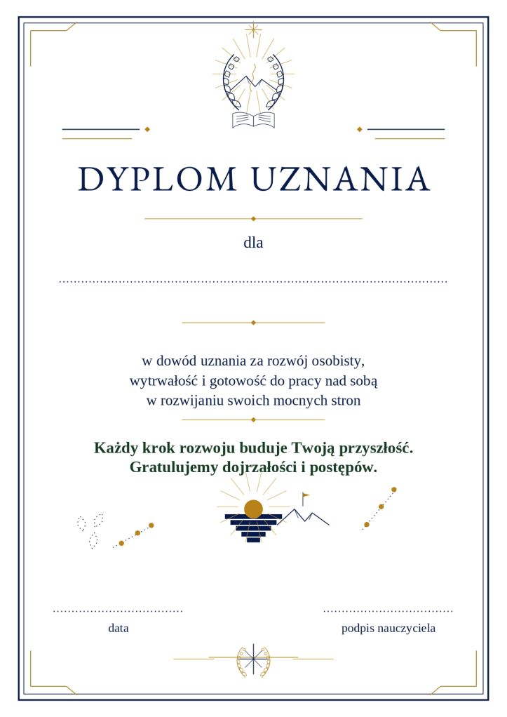 Dyplomy wzmacniające dla starszych uczniów – motywacyjne dyplomy za postępy, wytrwałość i zaangażowanie