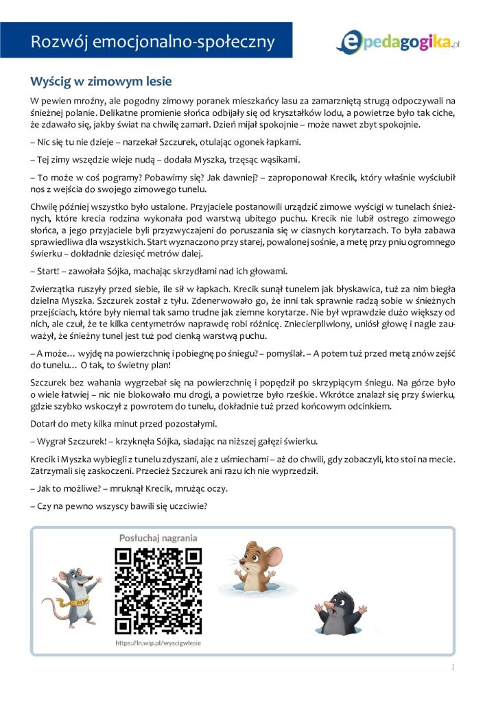 Wygrywam, przegrywam – uczę się rywalizować. Scenariusz zajęć