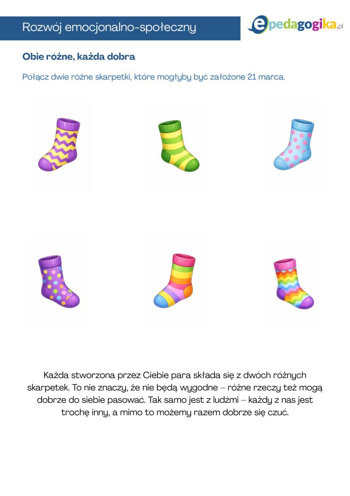 Kolorowe skarpetki. Różnorodność jest w porządku