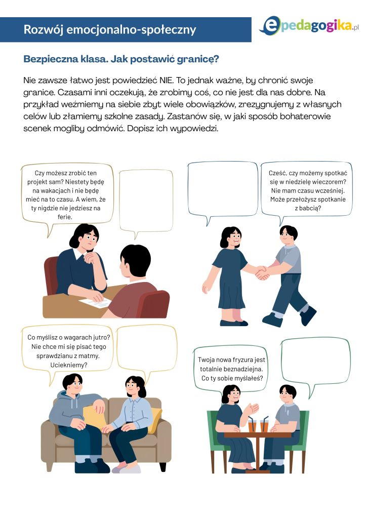 Bezpieczna klasa. Granice, presja i odpowiedzialność. Zestaw kart psychoedukacyjnych