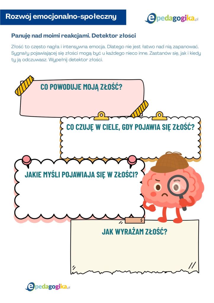 Panuję nad swoimi reakcjami. Zestaw psychoedukacyjnych kart pracy dla uczniów z nadpobudliwością psychoruchową