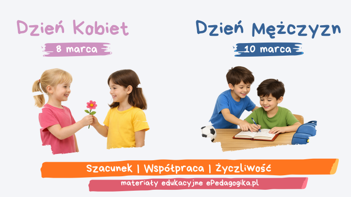 Dzień Kobiet i Dzień Mężczyzn – pobierz karty pracy i materiały edukacyjne