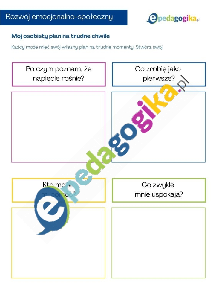 Mój osobisty plan na trudne chwile