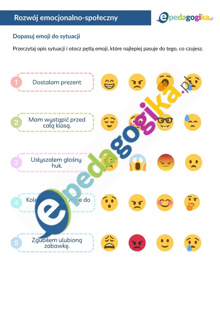 Dopasuj emoji do sytuacji