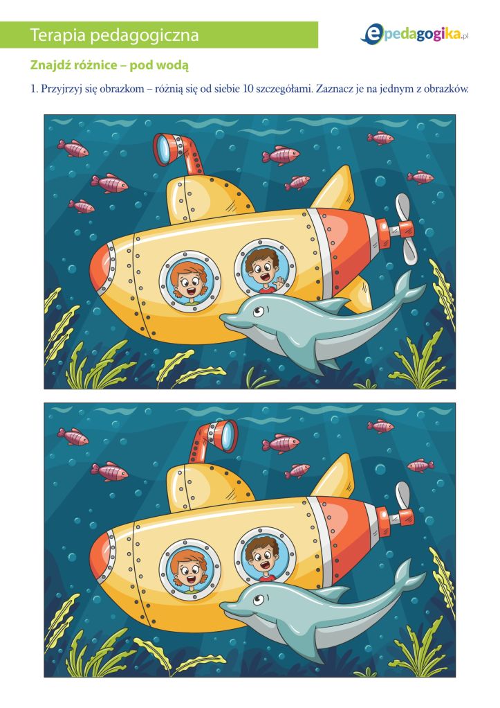 Znajdź różnice - pod wodą