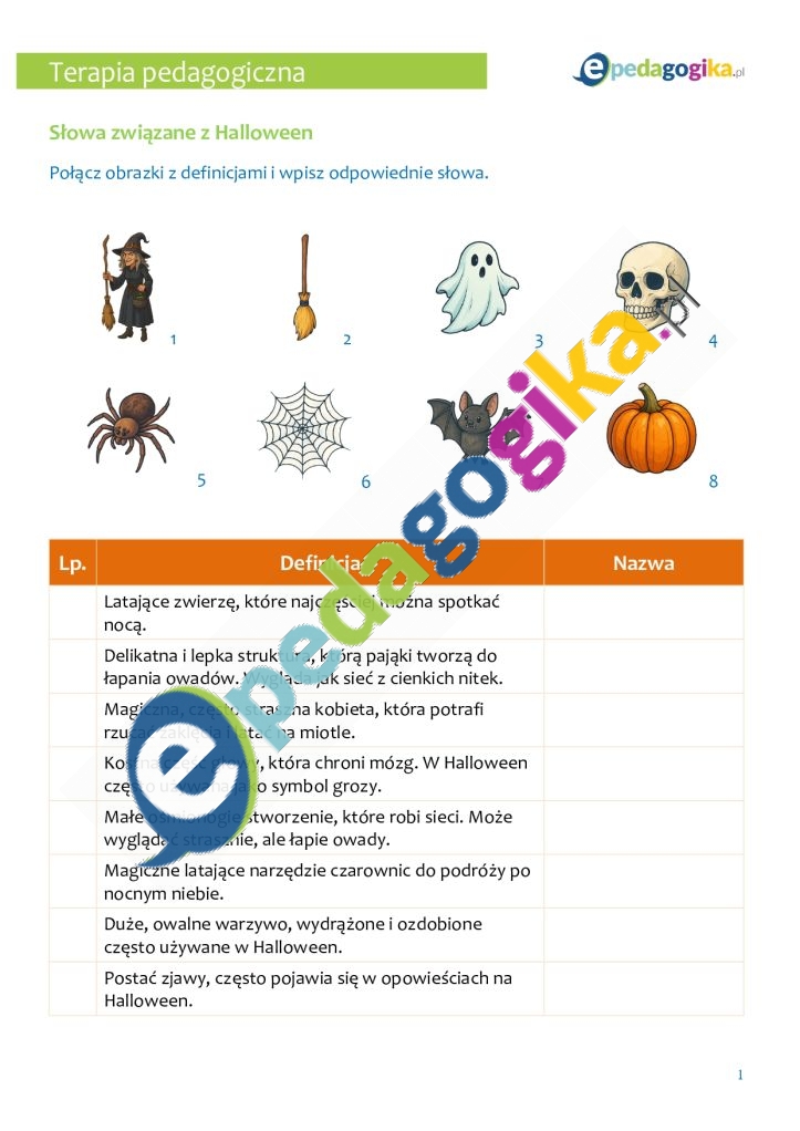   Halloweenowe zabawy i ćwiczenia terapeutyczne