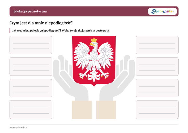 Czym jest dla mnie niepodległość? Karta pracy – mapa skojarzeń na 11 listopada