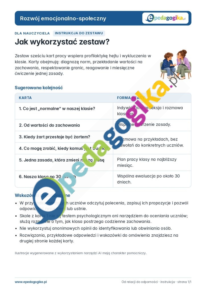 Od relacji do odporności – 6 kart pracy o relacjach w klasie