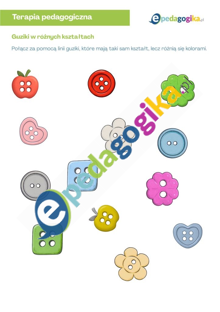Guziki w różnych kształtach