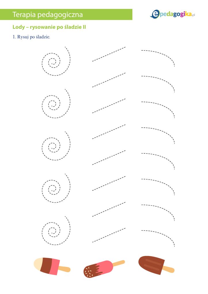Lody - rysowanie po śladzie II