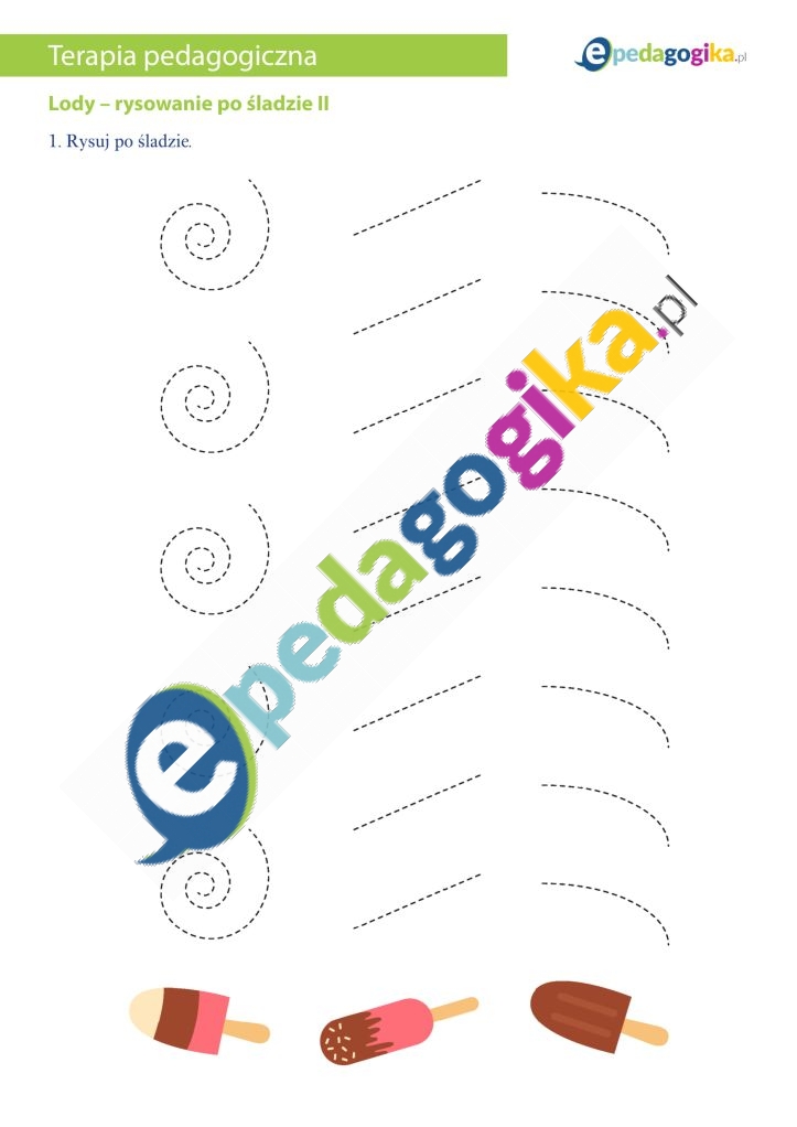 Lody – rysowanie po śladzie II-1