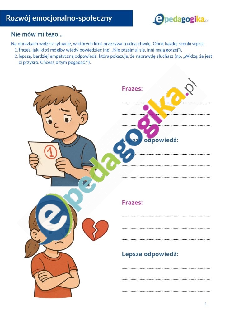   Zamiast frazesów – uczę się empatii. Karty pracy z nagraniem audio