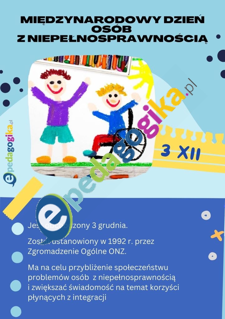 Międzynarodowy Dzień Osób Niepełnosprawnych – plakat do pobrania