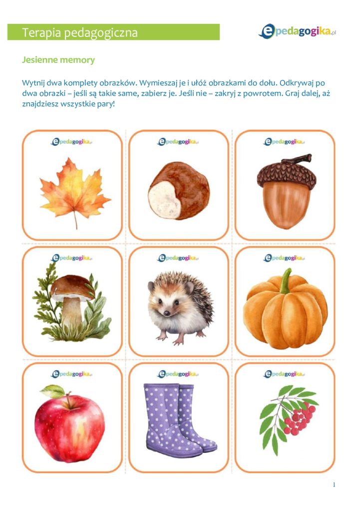 Jesienny pakiet edukacyjno-terapeutyczny „Skarby jesieni”
