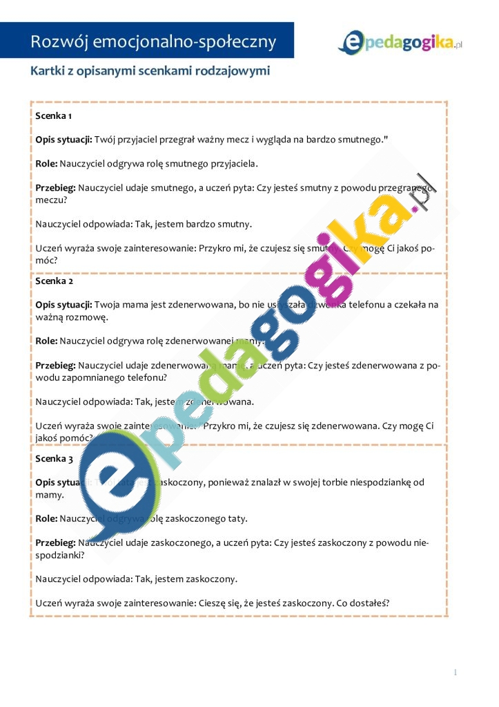   Empatia w akcji. Scenariusz warsztatów dotyczących rozpoznawania i reagowania na emocje