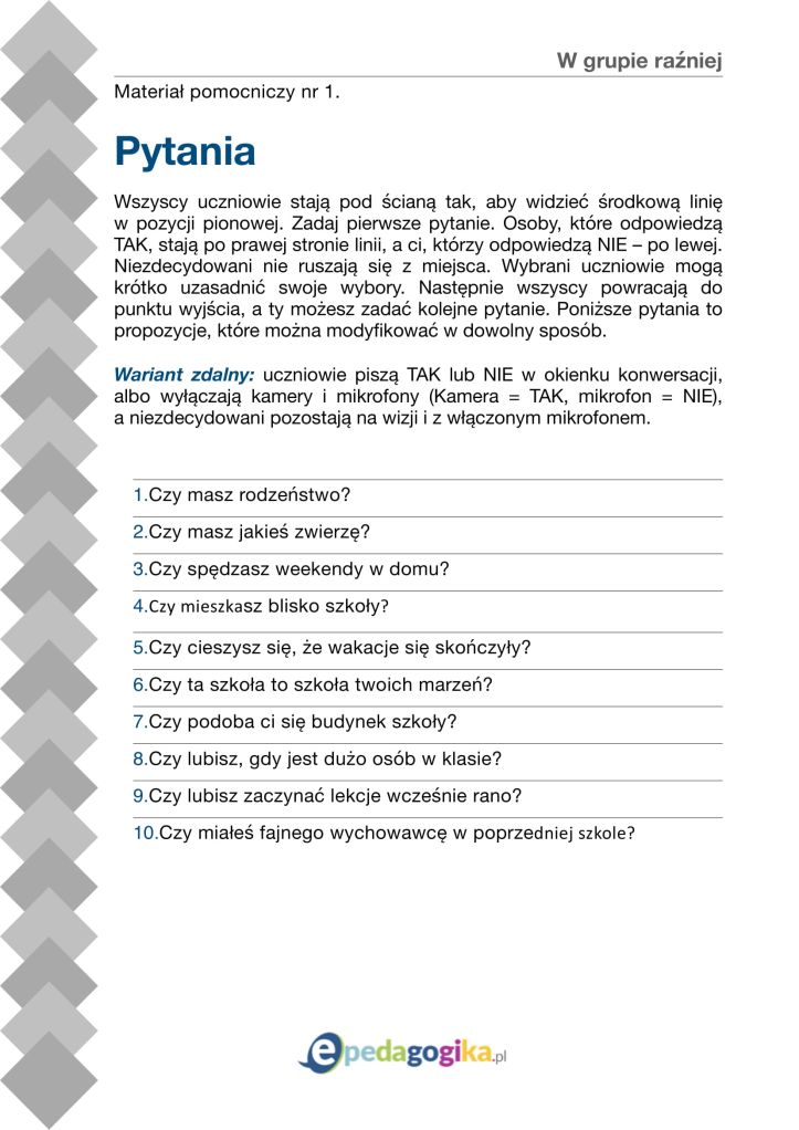 W grupie raźniej – zajęcia integracyjne dla uczniów szkół ponadpodstawowych