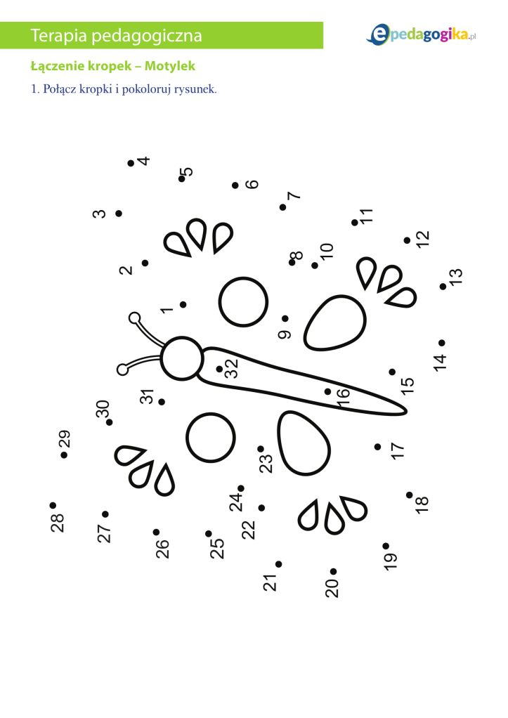 Łączenie kropek – Motylek