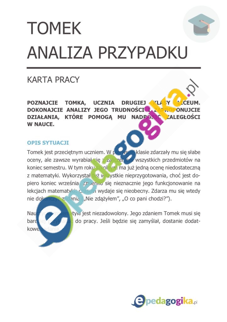 Karta pracy Tomek - analiza przypadku