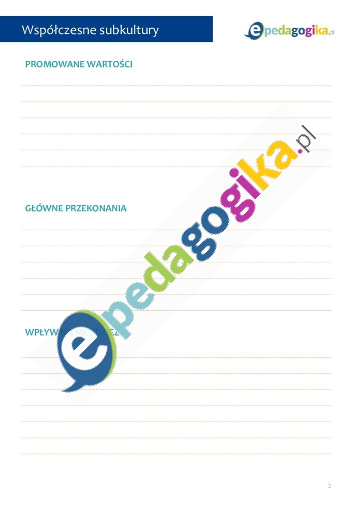   Subkultury młodzieżowe: wartości, wpływy i tolerancja. Scenariusz zajęć dla uczniów