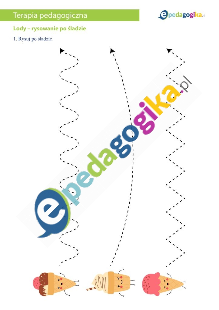 Lody – rysowanie po śladzie-1