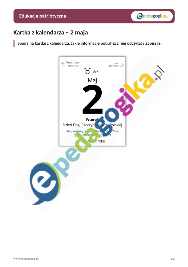 Kartka z kalendarza – 2 maja