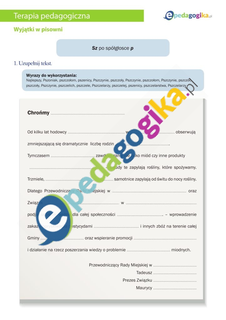 Wyjątki w pisowni-1