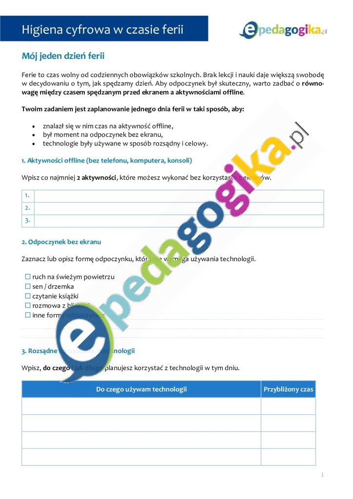   Jak nie wpaść do cyfrowej otchłani? Higiena cyfrowa w czasie ferii. Scenariusz zajęć wychowawczo-profilaktycznych