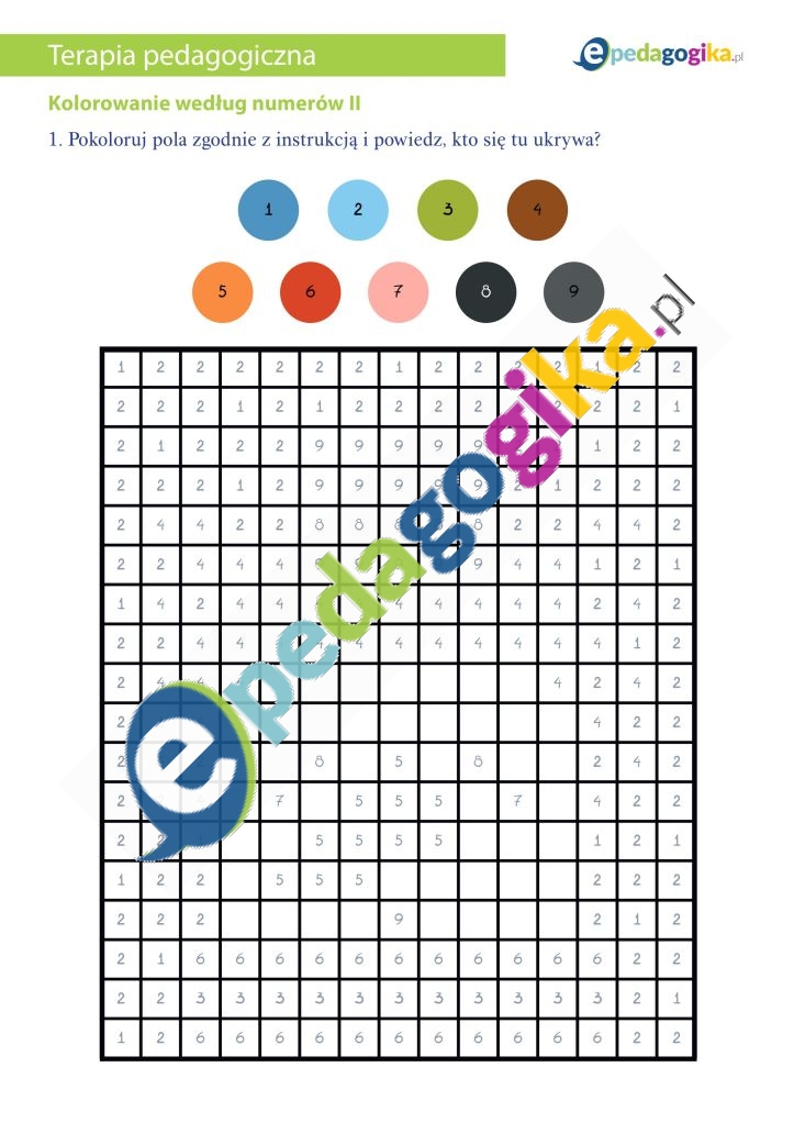 Kolorowanie według numerów II
