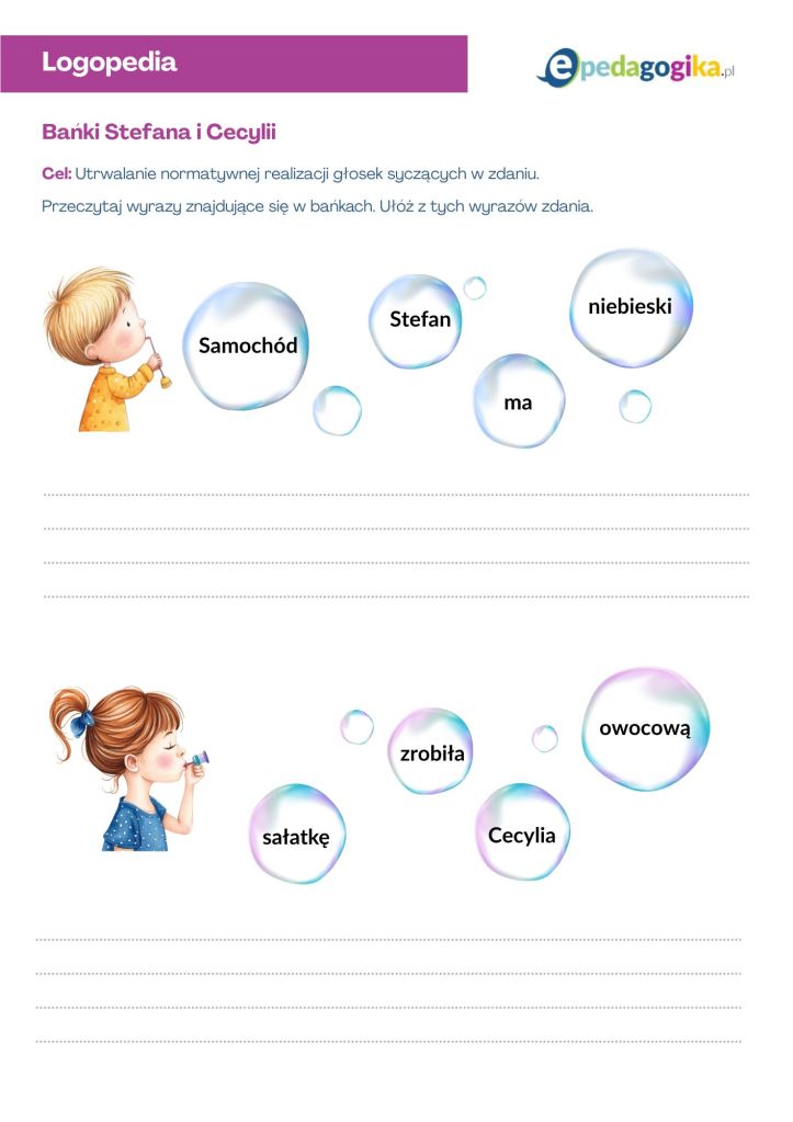 Syczące wyzwania – logopedyczne karty pracy do utrwalania głosek s, z, c, dz