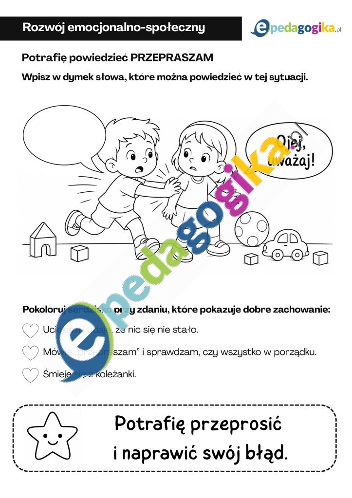 Potrafię powiedzieć PRZEPRASZAM (bez koloru)
