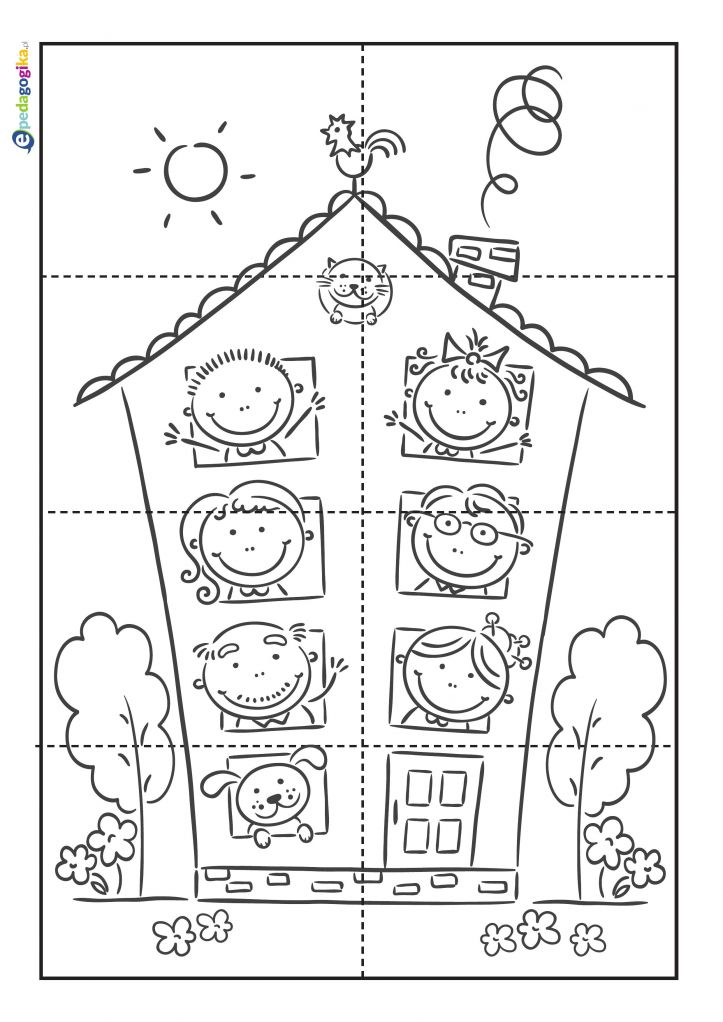 Puzzle Rodzinka w domku