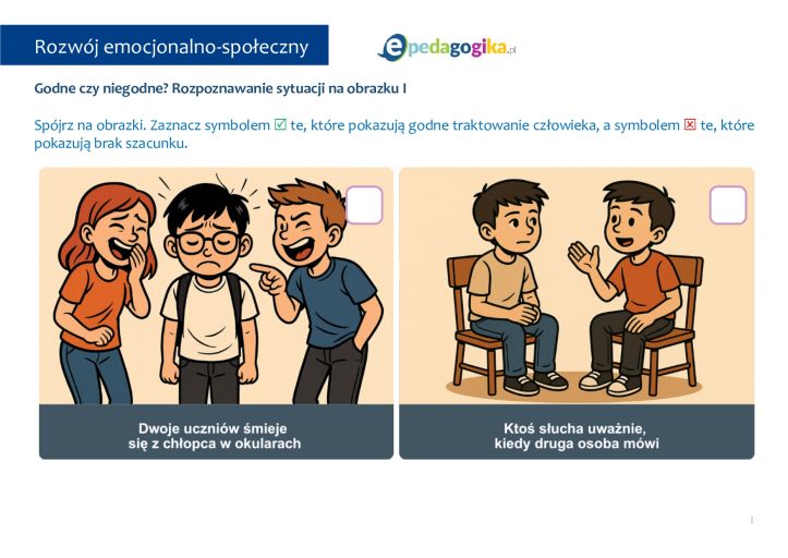 Godność ma znaczenie – zestaw kart pracy na Światowy Dzień Godności
