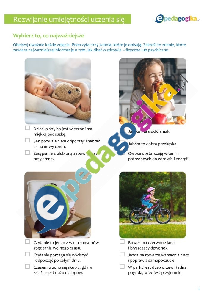 Czy to ważne? Ćwiczenia rozwijające umiejętność selekcjonowania informacji.  Wybierz to, co najważniejsze 