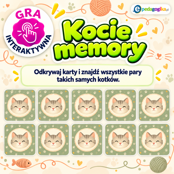 Kocie memory | Zadanie interaktywne