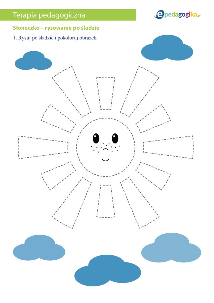 Słoneczko - rysowanie po śladzie