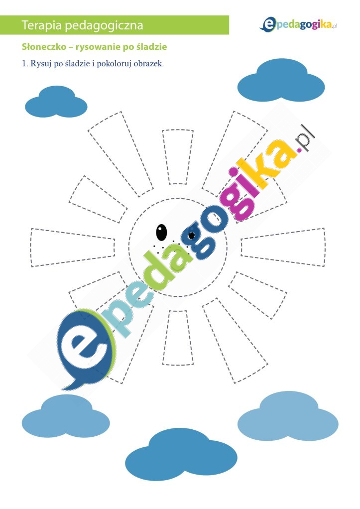 Słoneczko – rysowanie po śladzie-1