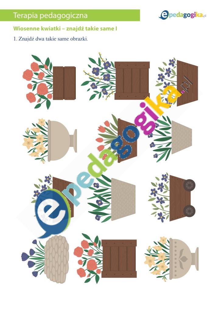 Wiosenne kwiatki – znajdź takie same I-1