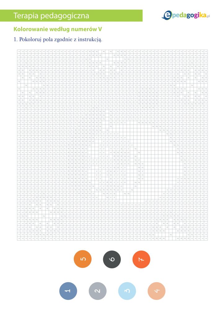 Kolorowanie według numerów V