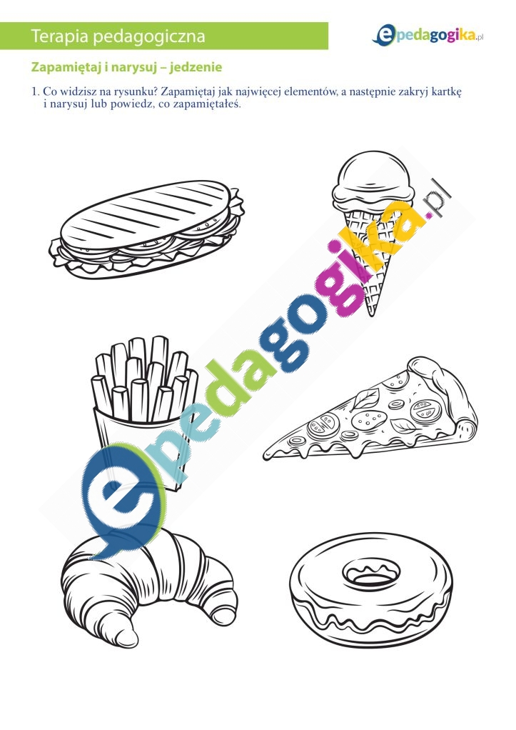Zapamiętaj i narysuj – jedzenie-1