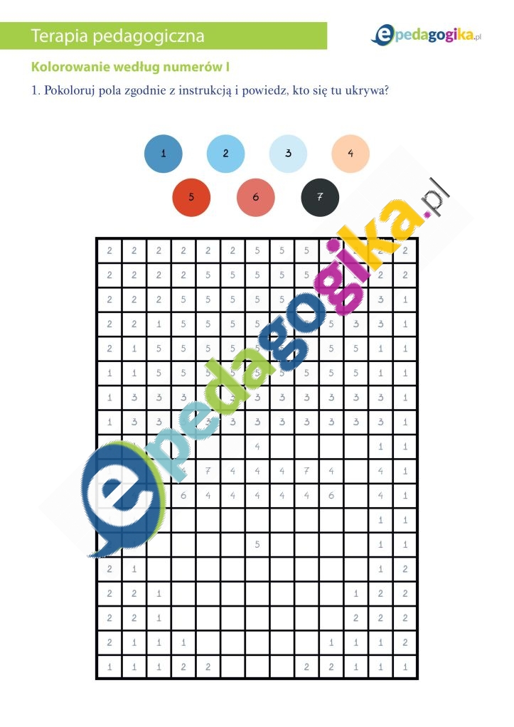 Kolorowanie według numerów I